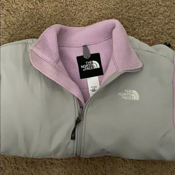 Lavender and Gray North Face Denali Fleece - Picture 4 of 8